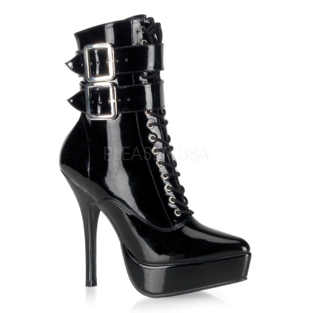SS-INDULGE-1026 Ankle Boot | Black Patent-Final Sale-SEXYSHOES.COM