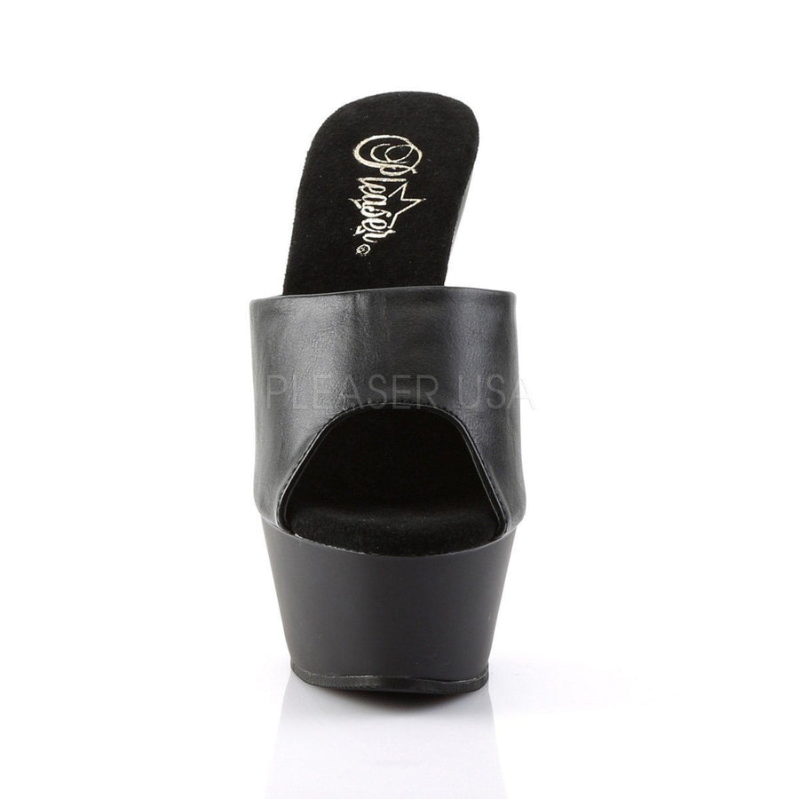 Pleaser Brand SS KISS 201 Platform Sandal in Black Faux Leather