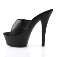 Pleaser Brand SS KISS 201 Platform Sandal in Black Faux Leather