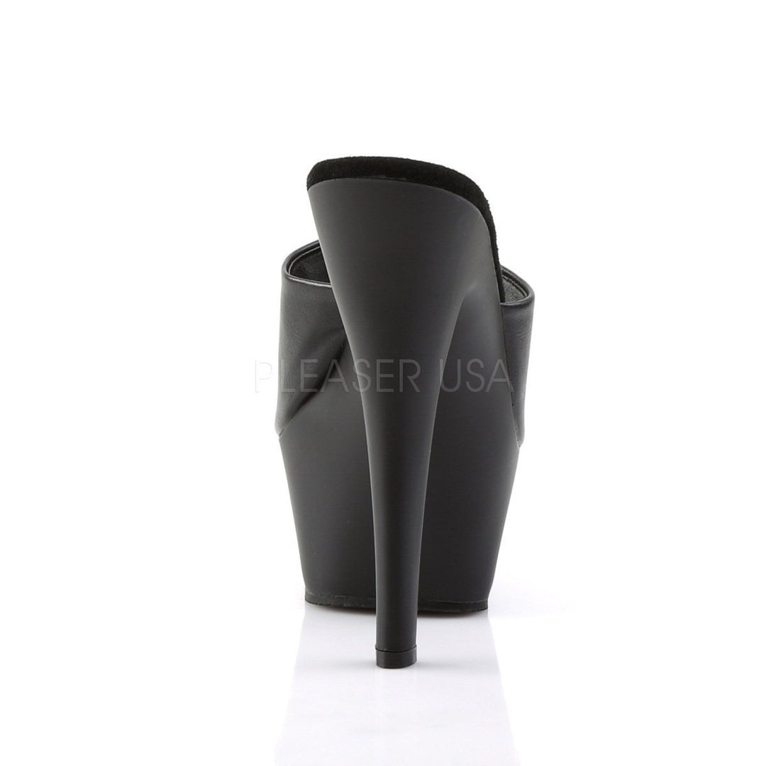 SS-KISS-201 Platform Sandal | Black Faux Leather-Final Sale-SEXYSHOES.COM