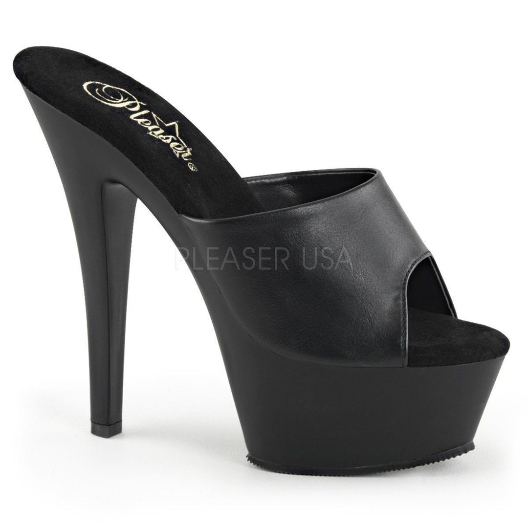 SS-KISS-201 Platform Sandal | Black Faux Leather-Final Sale-SEXYSHOES.COM