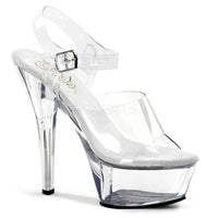 Pleaser Brand SS KISS 208 Platform Sandal in Clear Vinyl from SexyShoes.com