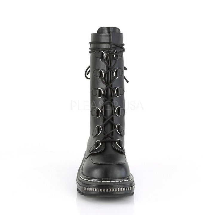 SS-LILITH-270 Gothic Ankle Boot | Black Faux Leather