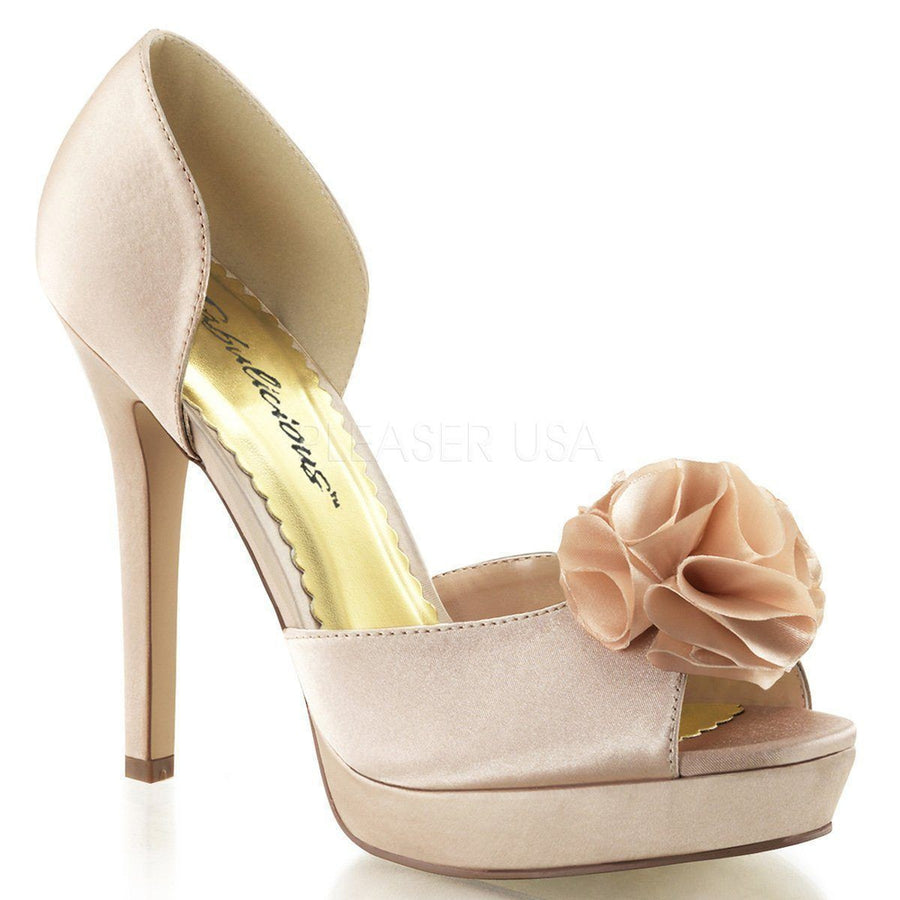 Pleaser Brand SS LUMINA 34 Pump in Ivory Satin from SexyShoes.com