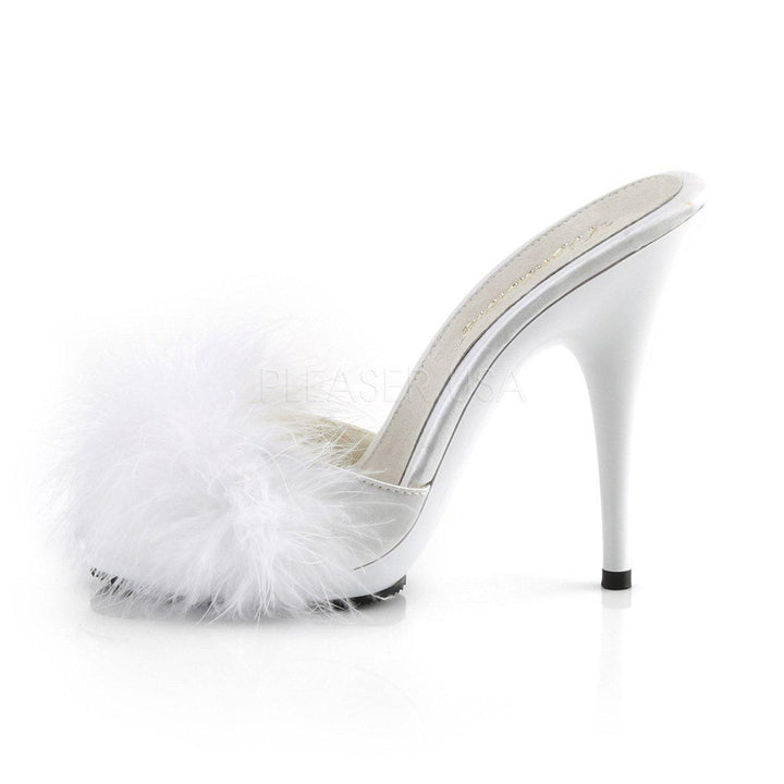 SS-POISE-501F Sandal | White Genuine Satin-Final Sale-SEXYSHOES.COM