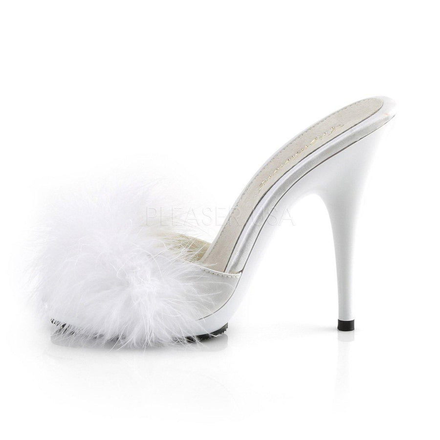 SS-POISE-501F Sandal | White Genuine Satin-Final Sale-SEXYSHOES.COM