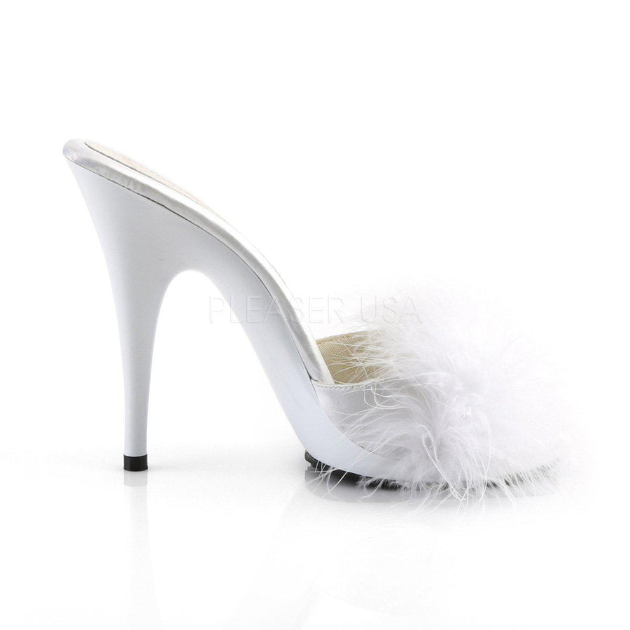 SS-POISE-501F Sandal | White Genuine Satin-Final Sale-SEXYSHOES.COM