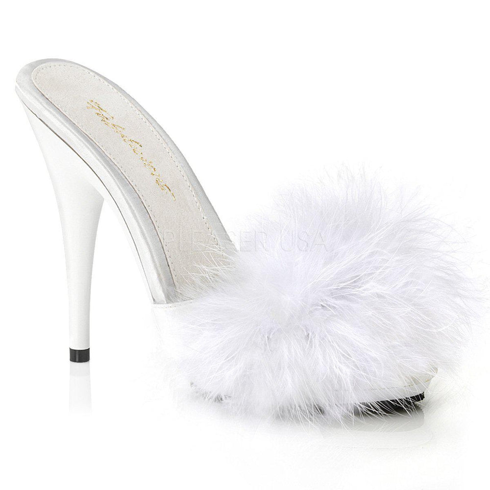 SS-POISE-501F Sandal | White Genuine Satin-Final Sale-SEXYSHOES.COM