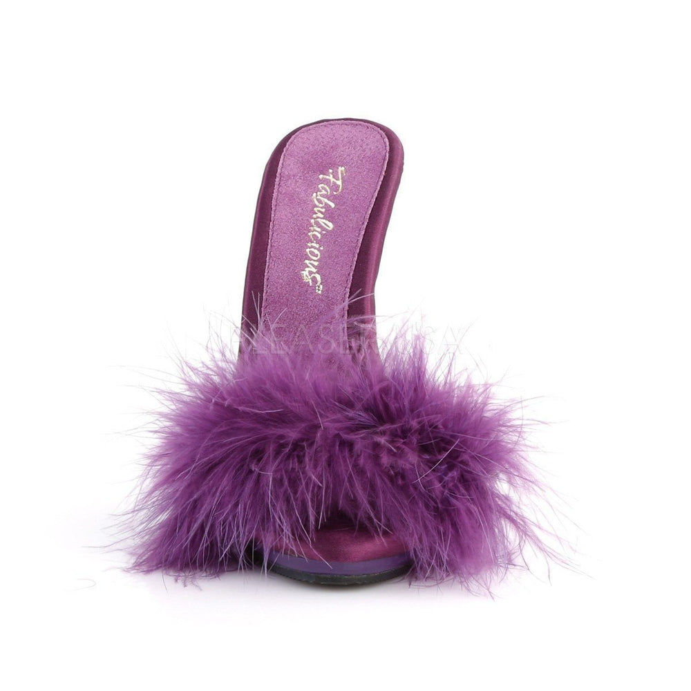 SS-POISE-501F Slide | Purple Genuine Satin-Final Sale-SEXYSHOES.COM