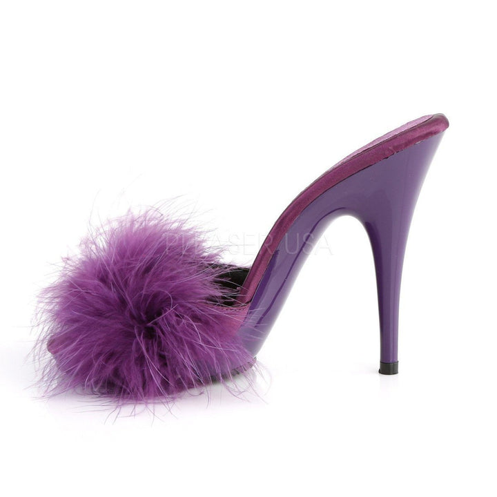 SS-POISE-501F Slide | Purple Genuine Satin-Final Sale-SEXYSHOES.COM
