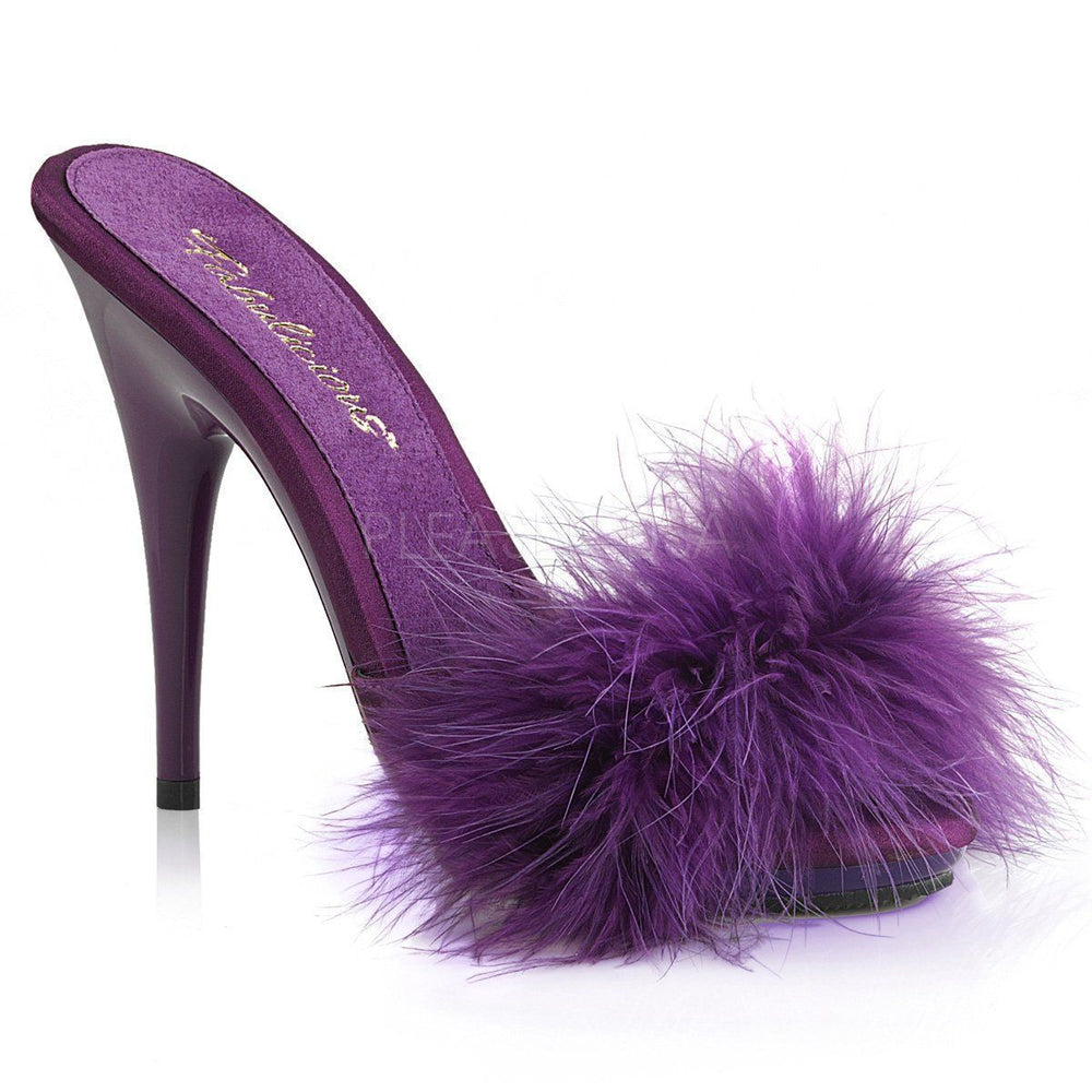 SS-POISE-501F Slide | Purple Genuine Satin-Final Sale-SEXYSHOES.COM