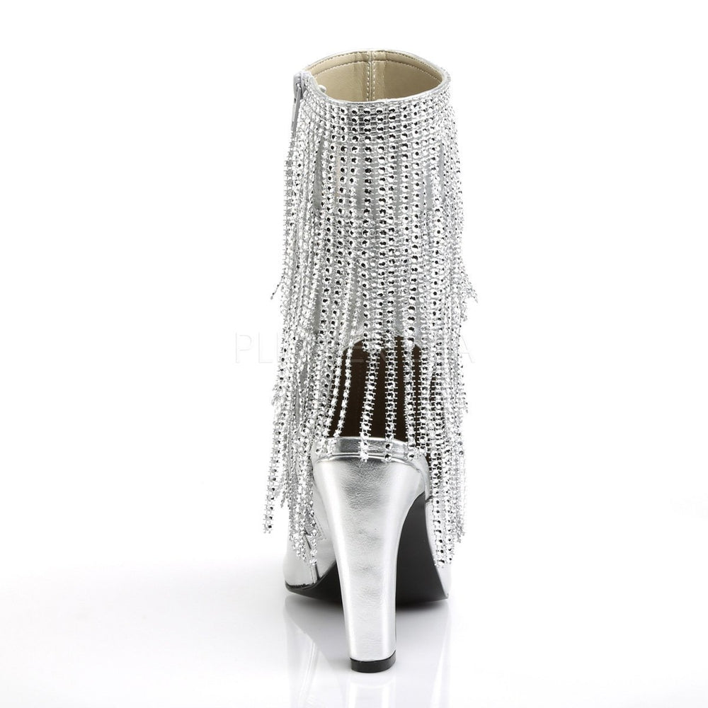 SS-QUEEN-100 Ankle Boot | Silver Faux Leather-Footwear-Pleaser Brand-Silver-11-Faux Leather-SEXYSHOES.COM