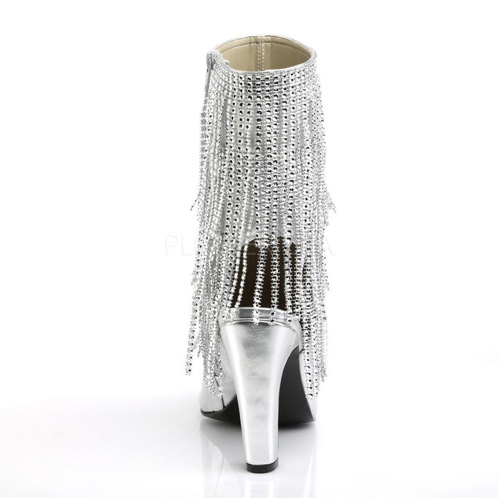 SS-QUEEN-100 Ankle Boot | Silver Faux Leather-Footwear-Pleaser Brand-Silver-11-Faux Leather-SEXYSHOES.COM
