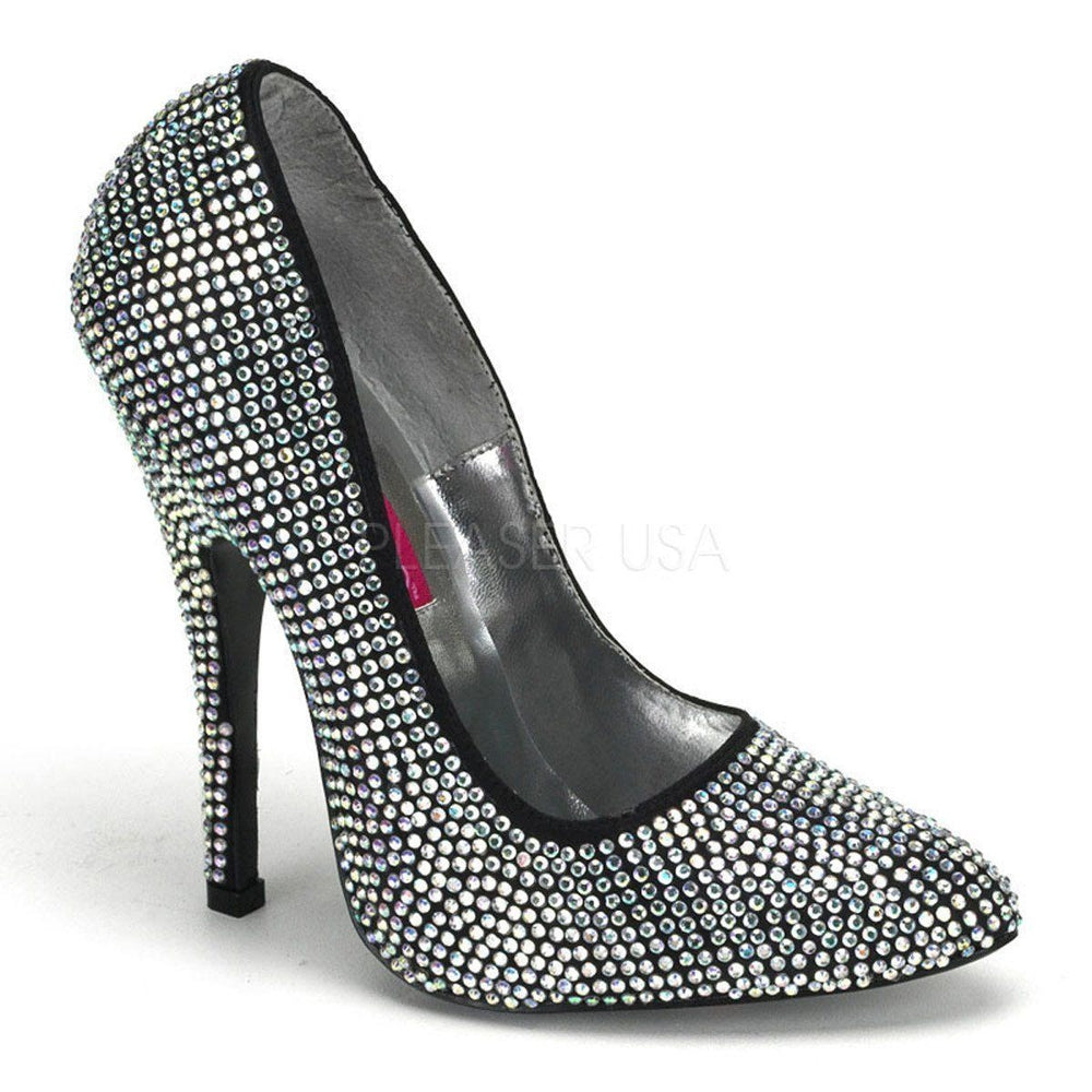 SS-SCANDAL-620R-Iridescent Rhinestones|RS-Footwear-Pleaser Brand-Black-9-Satin-SEXYSHOES.COM