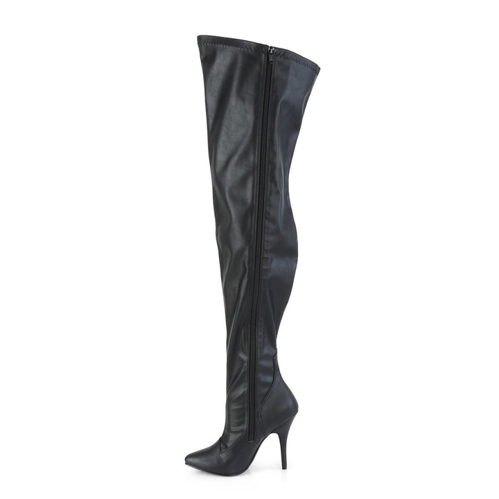 SS-SEDUCE-3000WC Wide Calf Boot | Black Faux Leather-Footwear-Pleaser Brand-Black-12-Faux Leather-SEXYSHOES.COM