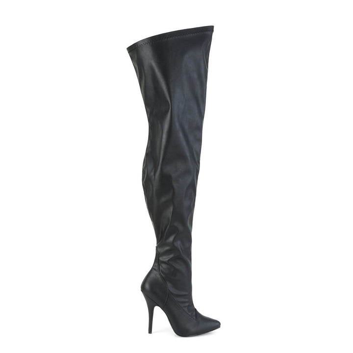SS-SEDUCE-3000WC Wide Calf Boot | Black Faux Leather-Footwear-Pleaser Brand-Black-12-Faux Leather-SEXYSHOES.COM
