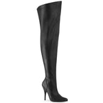 SS-SEDUCE-3000WC Wide Calf Boot | Black Faux Leather