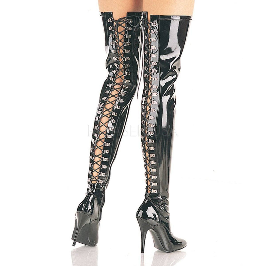 SS-SEDUCE-3063 Thigh Boot | Black Patent-Footwear-Pleaser Brand-Black-9-Patent-SEXYSHOES.COM