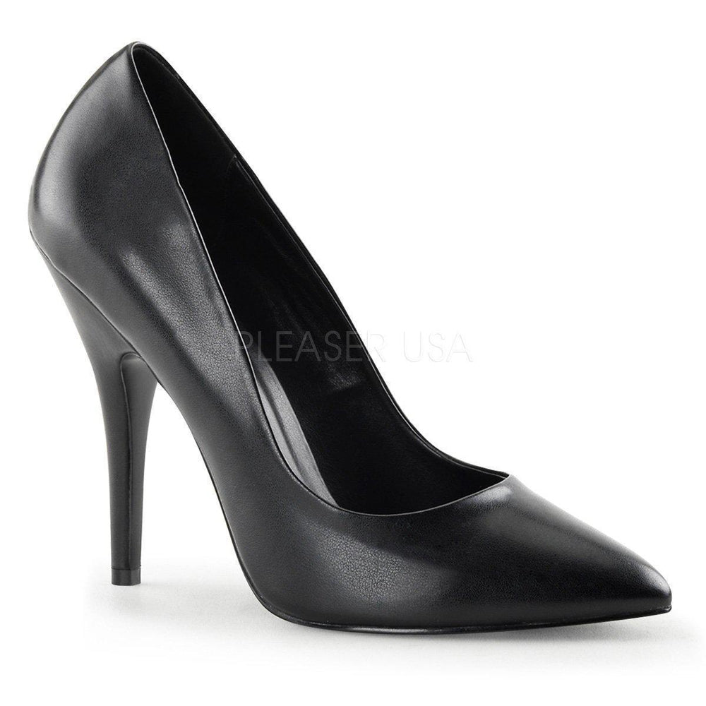 SS-SEDUCE-420 Pump | Black Faux Leather-Final Sale-SEXYSHOES.COM