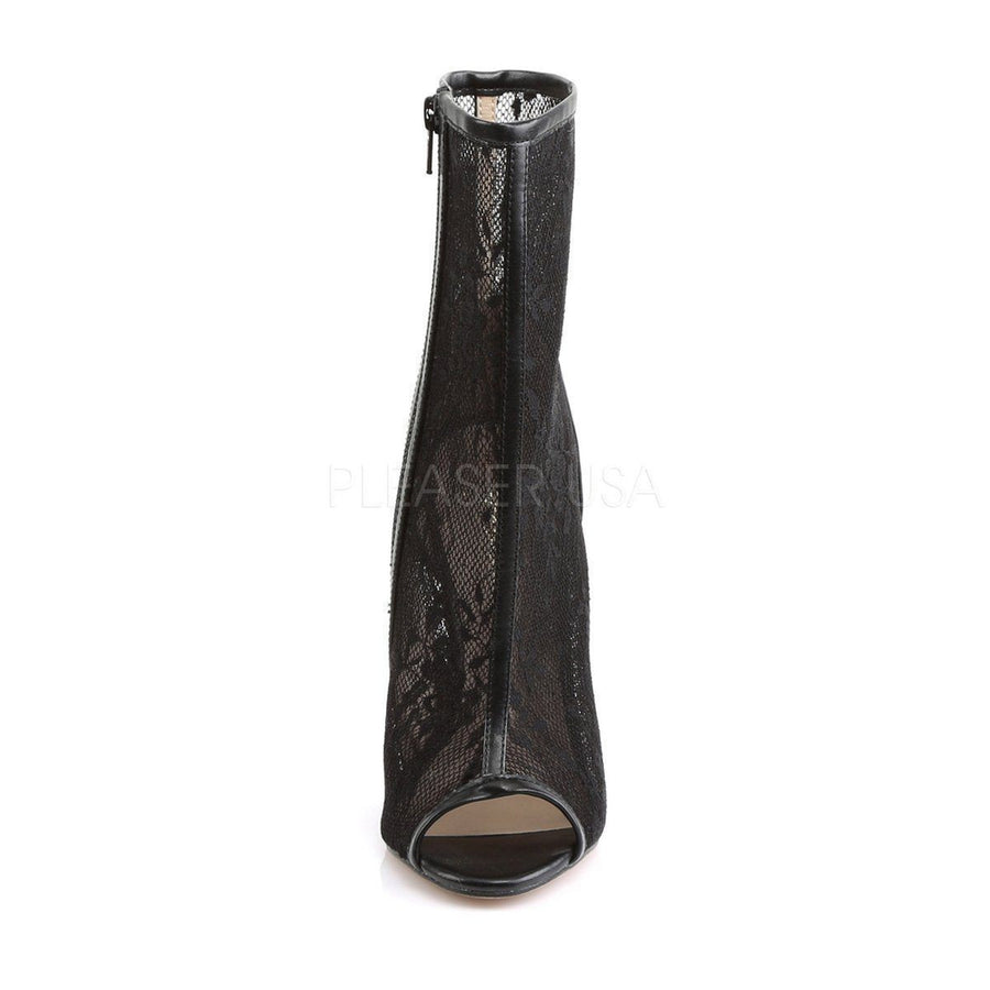 Pleaser Brand SS SEXY 1008 Ankle Boot in Black Black Fabric