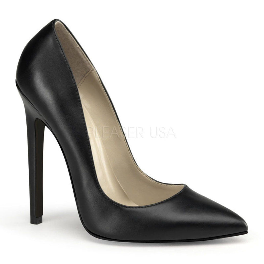 SS-SEXY-20 Pump | Black Faux Leather-Footwear-Pleaser Brand-Black-10-Faux Leather-SEXYSHOES.COM