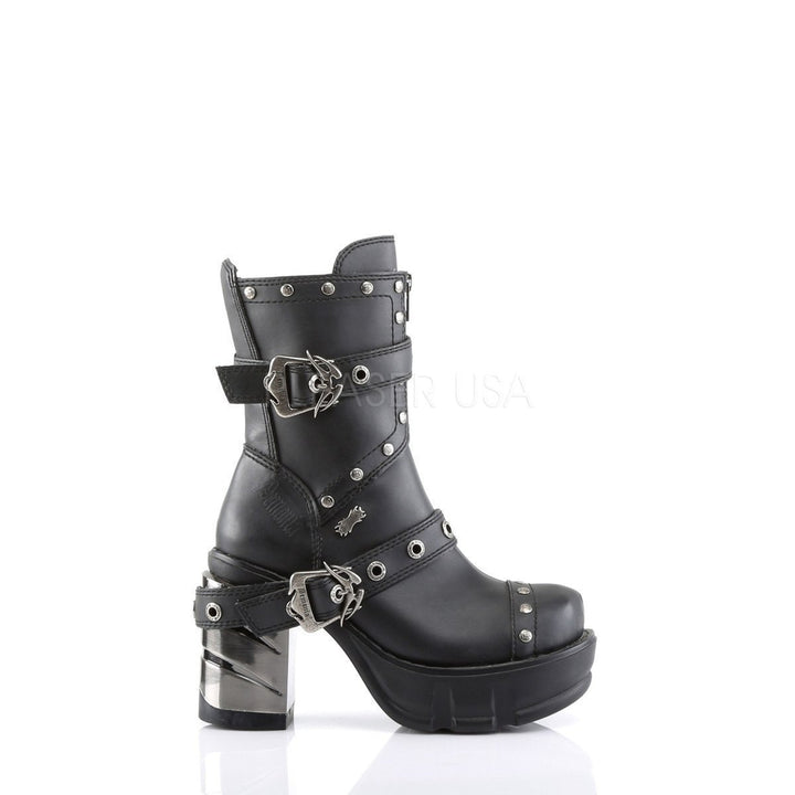 SS-SINISTER-201 Demonia Ankle Boot | Black Vinyl-Footwear-Pleaser Brand-Black-9-Vinyl-SEXYSHOES.COM