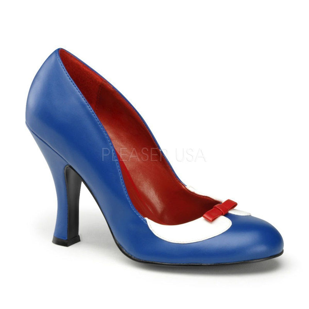 SS-SMITTEN-05 Pump | Blue Faux Leather-Footwear-Pleaser Brand-Blue-9-Faux Leather-SEXYSHOES.COM