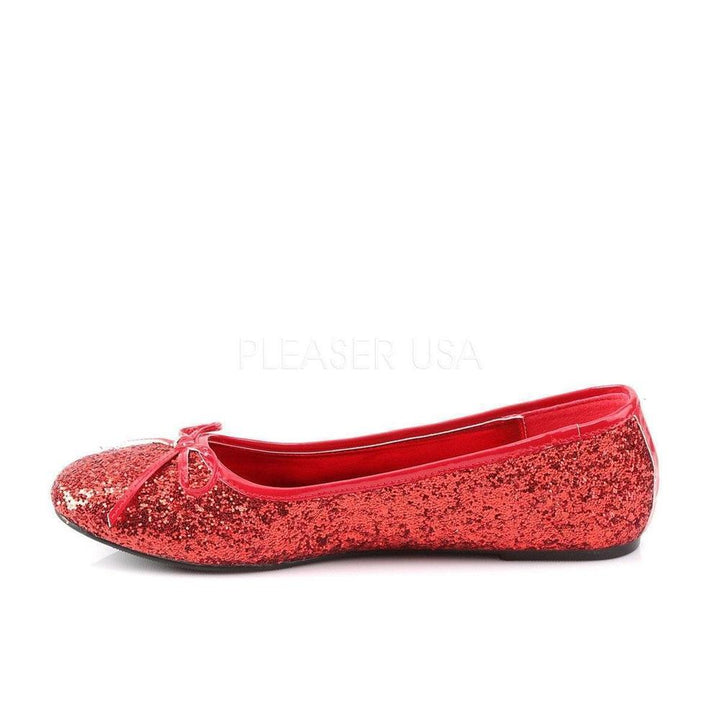 SS-STAR-16G Flat | Red Glitter-Footwear-Pleaser Brand-Red-8-Glitter-SEXYSHOES.COM