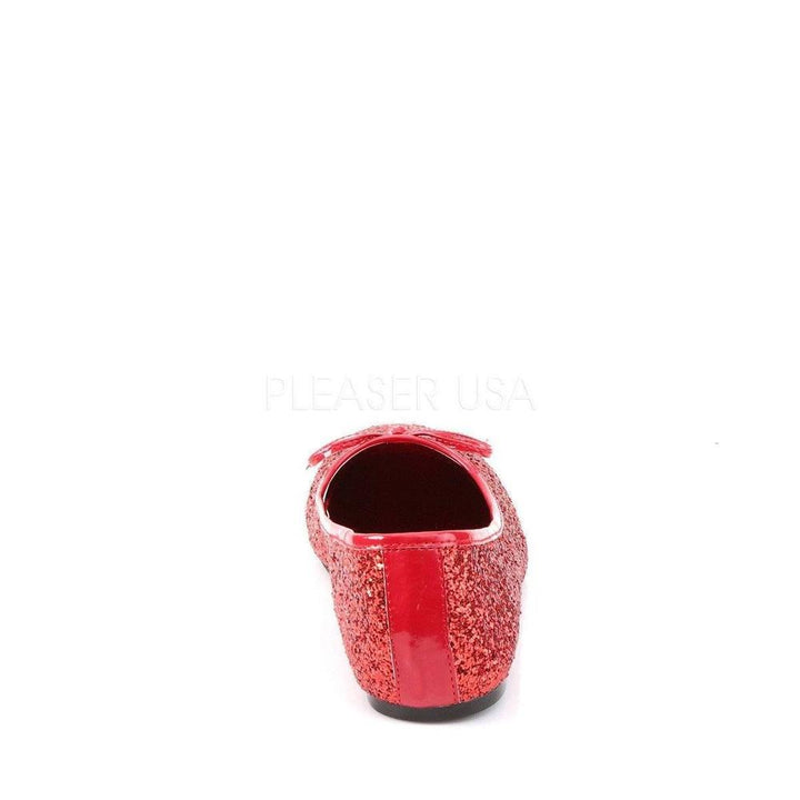 SS-STAR-16G Flat | Red Glitter-Footwear-Pleaser Brand-Red-8-Glitter-SEXYSHOES.COM