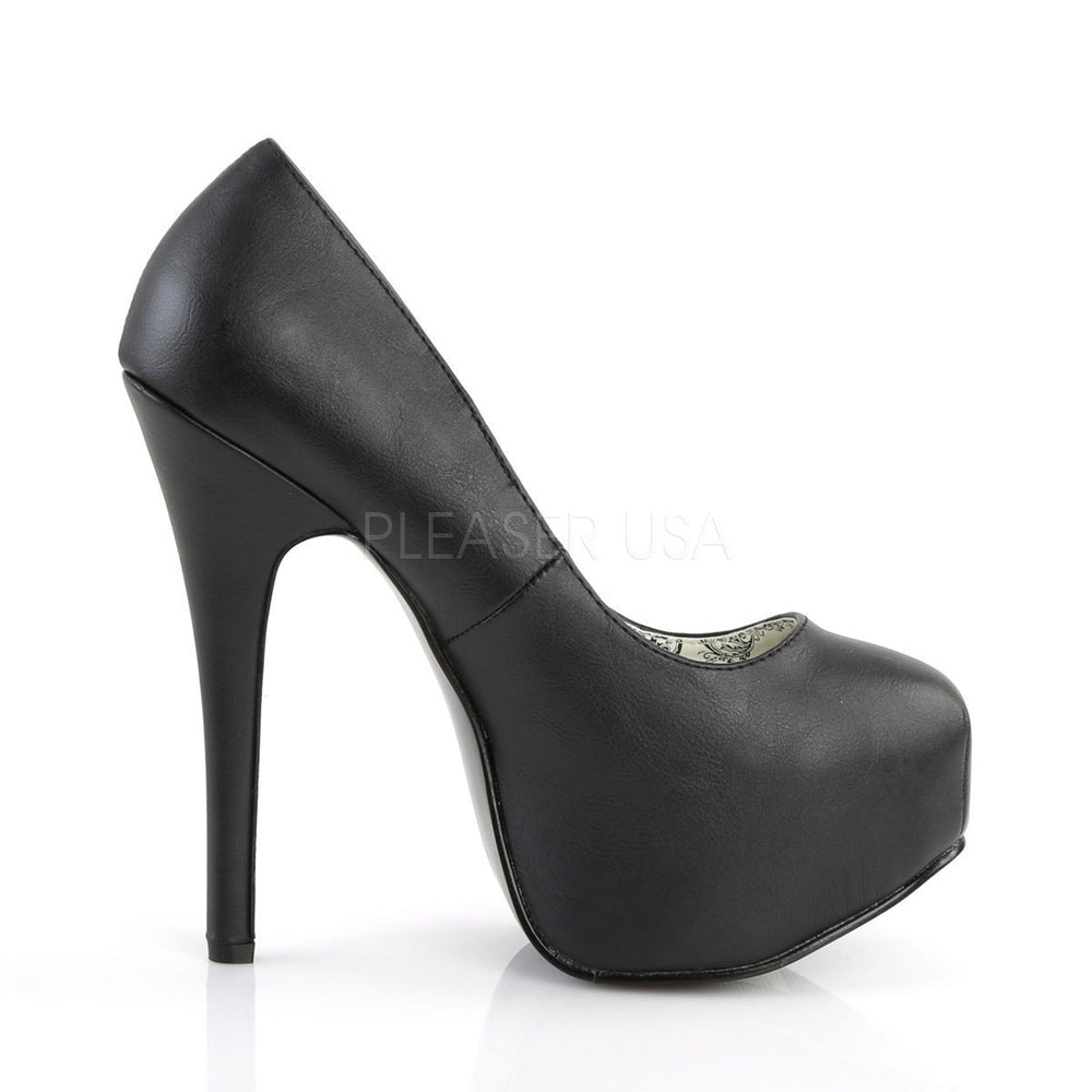 SS-TEEZE-06 Pump | Black Faux Leather-Final Sale-SEXYSHOES.COM