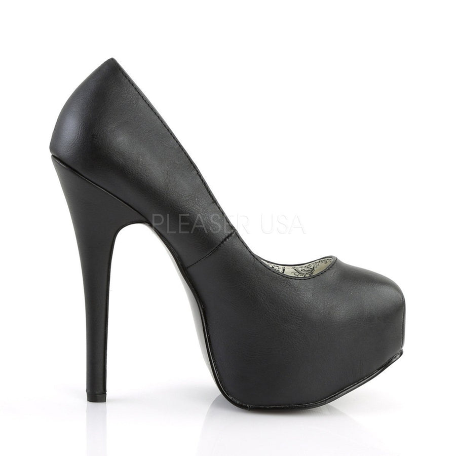 SS-TEEZE-06 Pump | Black Faux Leather-Final Sale-SEXYSHOES.COM