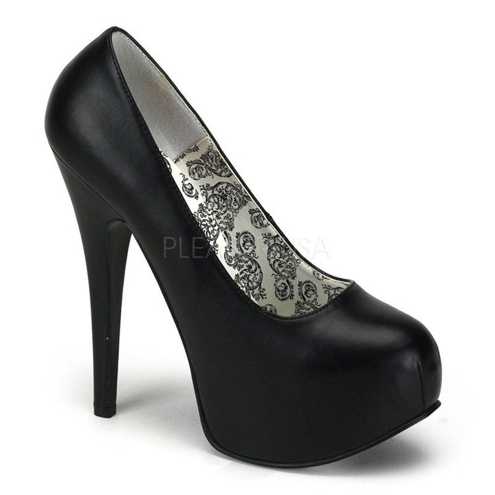 SS-TEEZE-06 Pump | Black Faux Leather-Final Sale-SEXYSHOES.COM