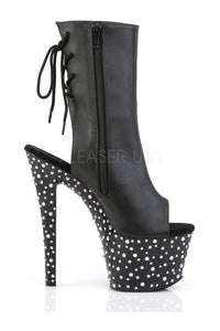 Pleaser STARDANCE-1018-7 Platform Boot in Black Faux Leather