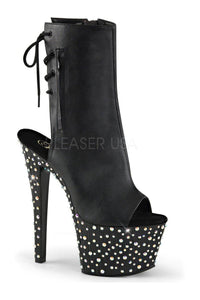 Pleaser STARDANCE-1018-7 Platform Boot in Black Faux Leather from SexyShoes.com