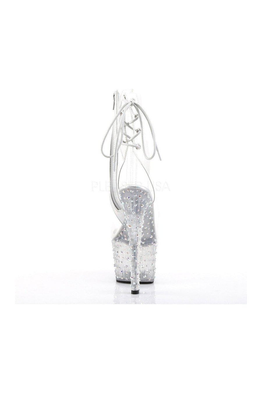 Pleaser STARDANCE-1018C-7 Platform Boot in Clear Vinyl