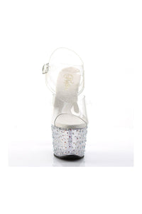 Pleaser STARDANCE-708 Platform Sandal in Clear Vinyl