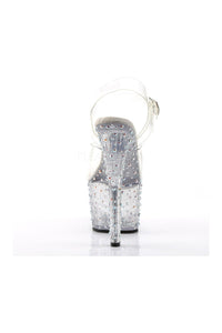 Pleaser STARDANCE-708 Platform Sandal in Clear Vinyl