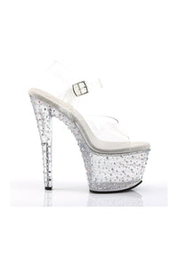 Pleaser STARDANCE-708 Platform Sandal in Clear Vinyl