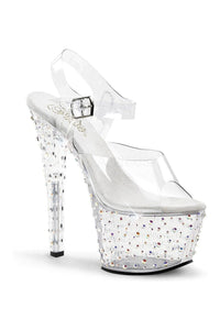 Pleaser STARDANCE-708 Platform Sandal in Clear Vinyl from SexyShoes.com