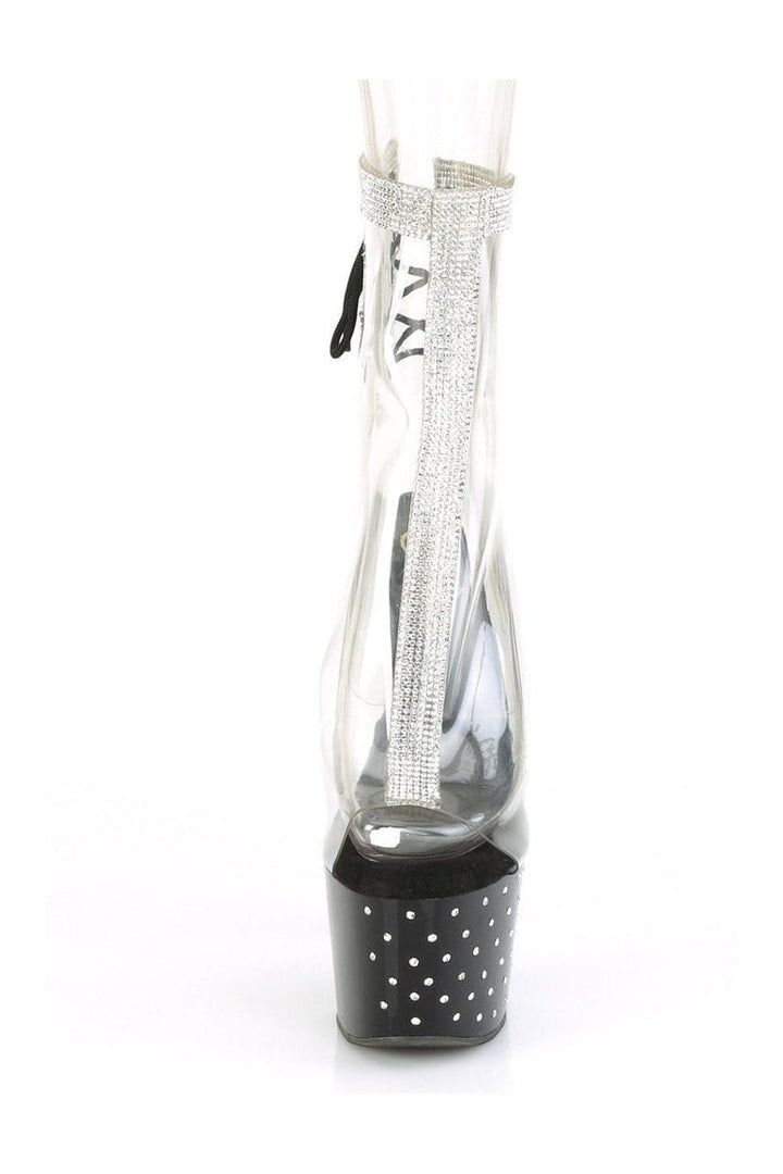 STARDUST-1018C-2RS Exotic Ankle Boot | Clear Vinyl