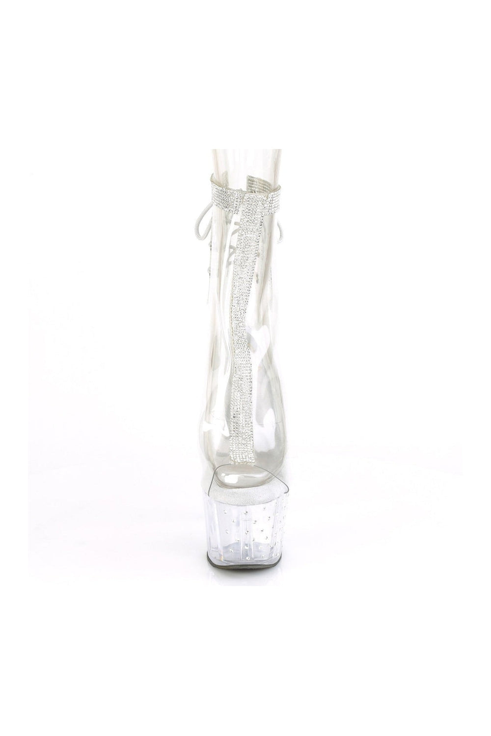 Pleaser STARDUST-1018C-2RS Exotic Ankle Boot in Clear Vinyl