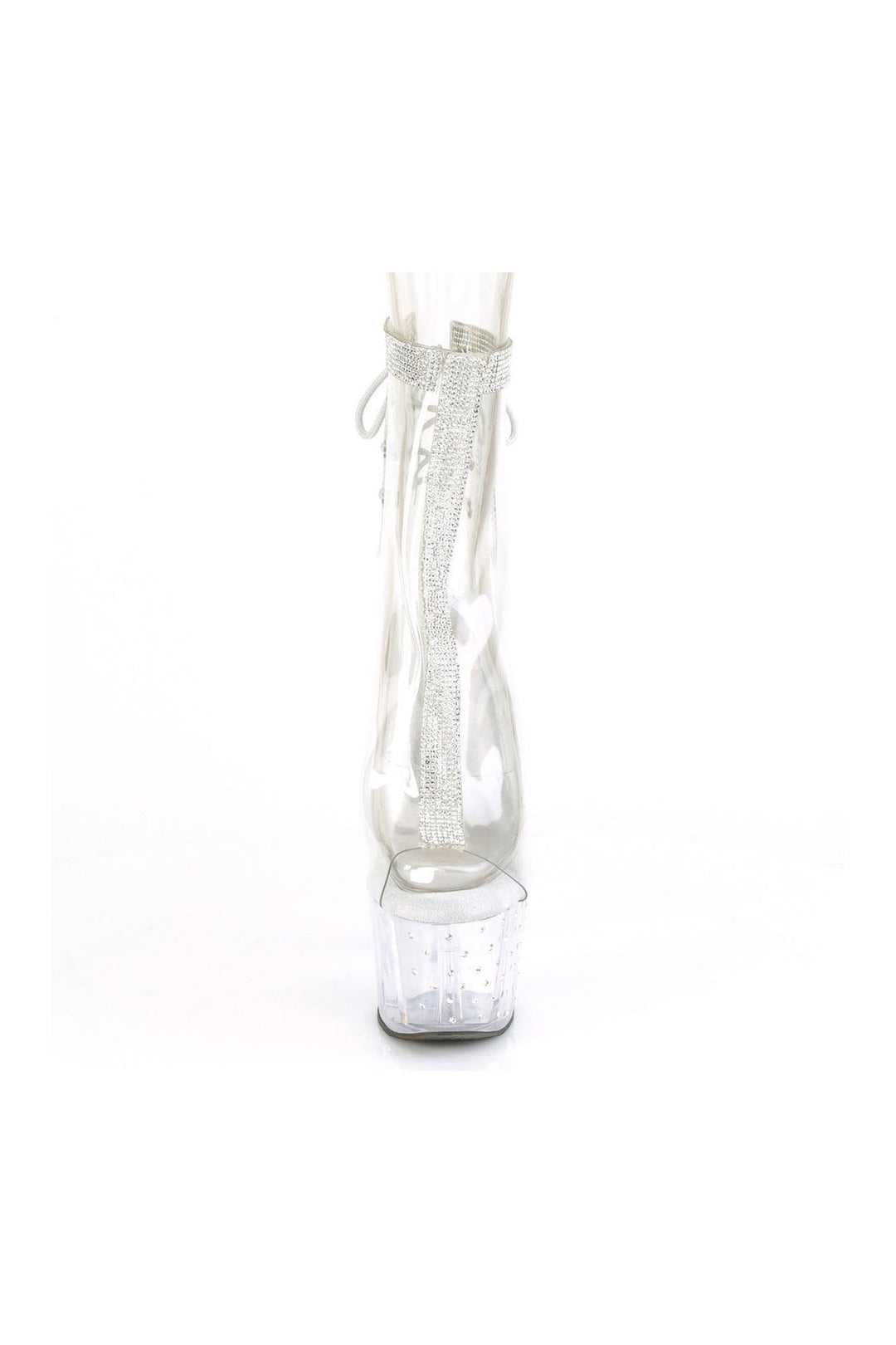 Pleaser STARDUST-1018C-2RS Exotic Ankle Boot in Clear Vinyl