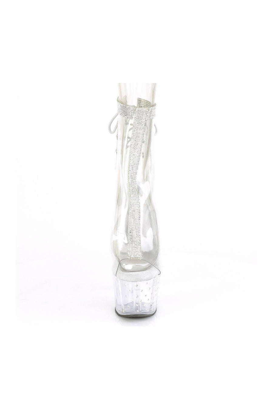 Pleaser STARDUST-1018C-2RS Exotic Ankle Boot in Clear Vinyl