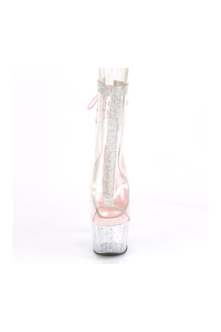 STARDUST-1018C-2RS Exotic Ankle Boot | Clear Vinyl-Ankle Boots-Pleaser-SEXYSHOES.COM