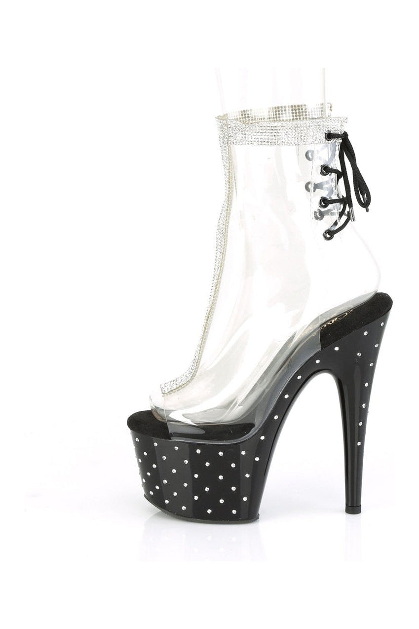 STARDUST-1018C-2RS Exotic Ankle Boot | Clear Vinyl-Ankle Boots-Pleaser-SEXYSHOES.COM