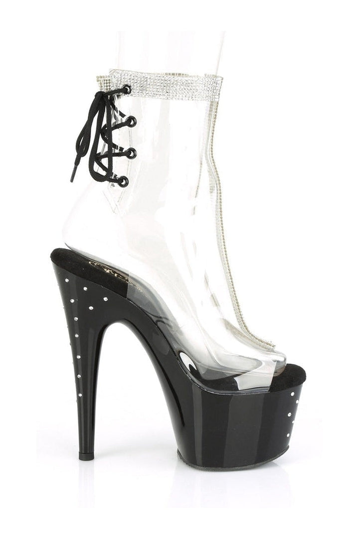 STARDUST-1018C-2RS Exotic Ankle Boot | Clear Vinyl-Ankle Boots-Pleaser-SEXYSHOES.COM