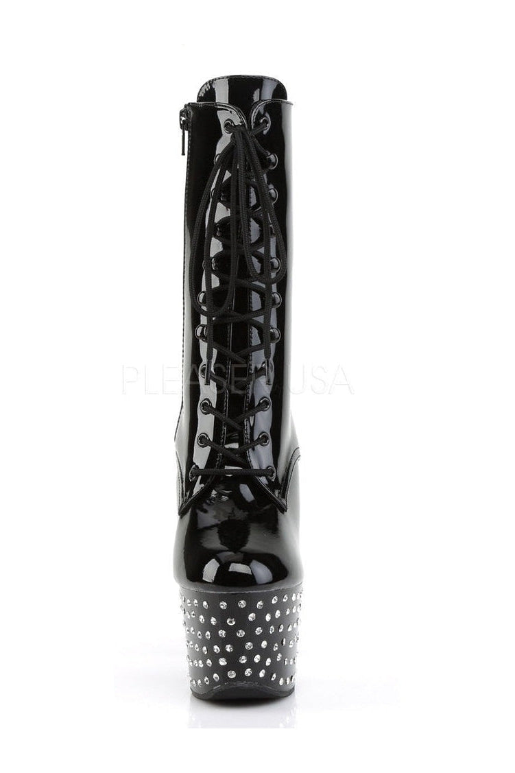 Pleaser STARDUST-1020-7 Platform Boot in Black Patent
