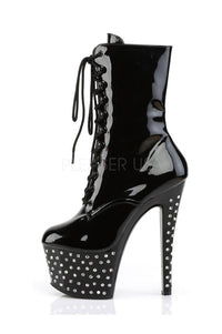 Pleaser STARDUST-1020-7 Platform Boot in Black Patent