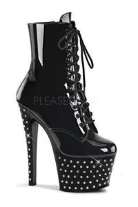 Pleaser STARDUST-1020-7 Platform Boot in Black Patent from SexyShoes.com