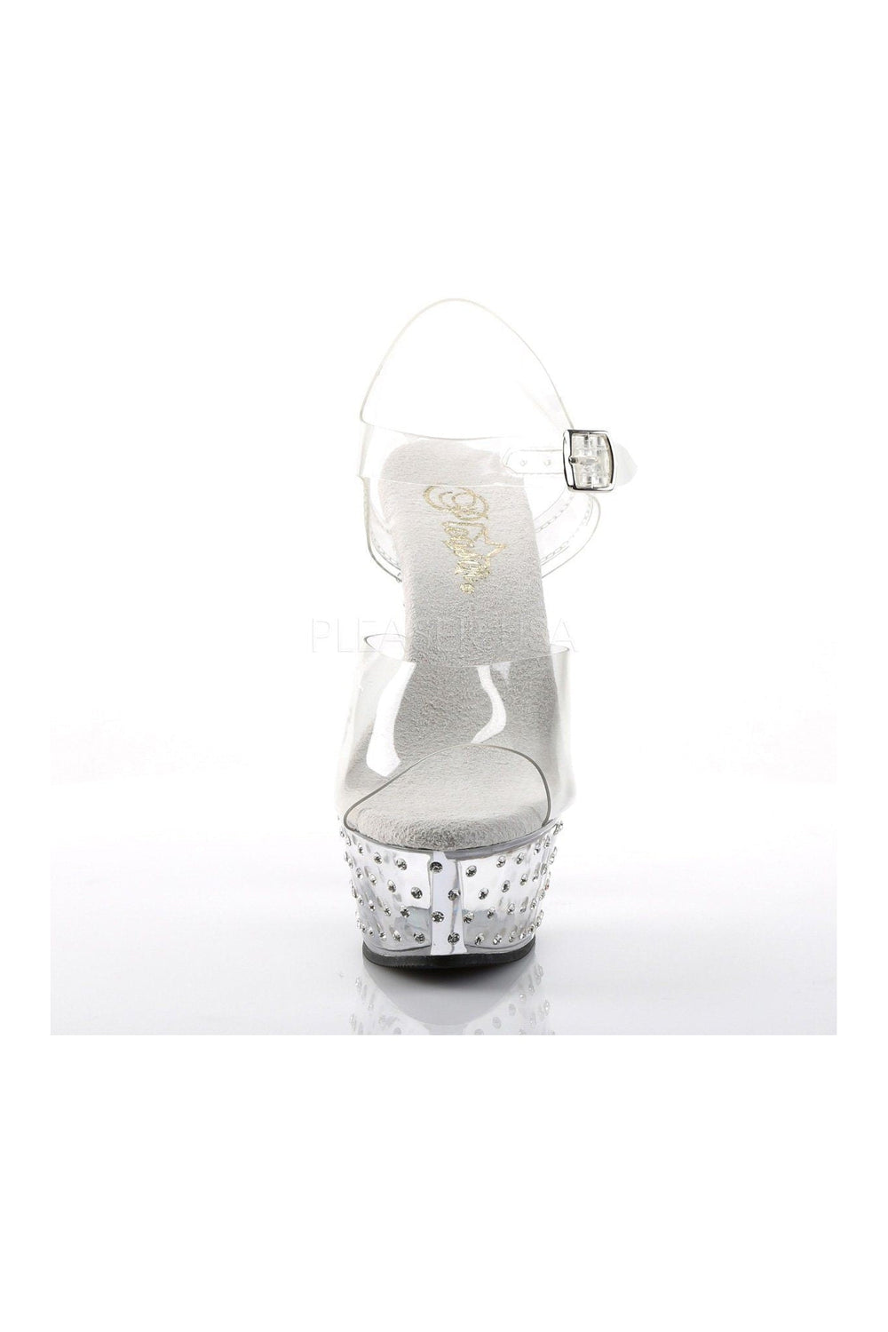 Pleaser STARDUST-608 Platform Sandal in Clear Vinyl